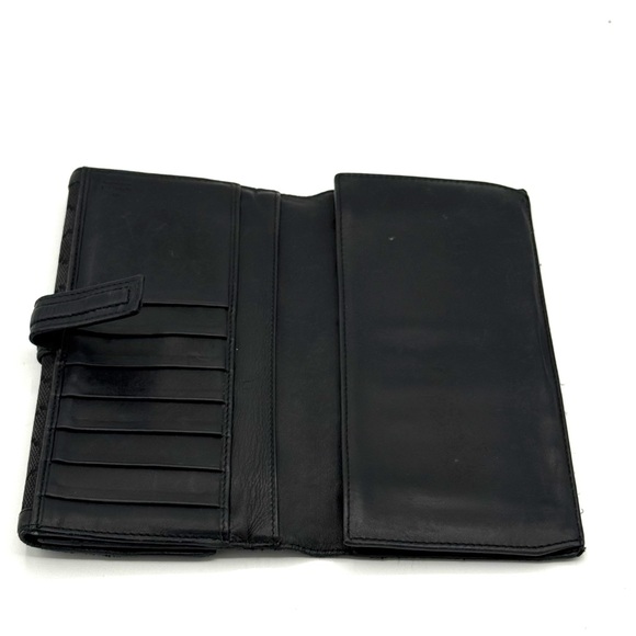 Gucci GG Canvas Black Leather Continental Wallet ✔️Authentic G Buckle - Picture 9 of 15